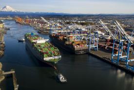 Ship in the Blair Waterway